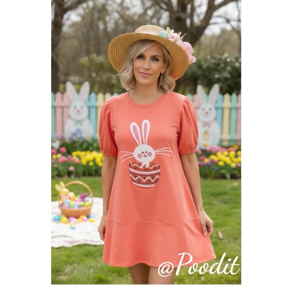 Peach Love California Dresses & Skirts - PEACH LOVE CALIFORNIA puff sleeve sequin bunny ruffle bottom hem dress S M L